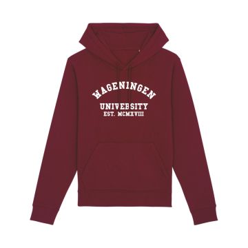 Hooded Sweater Wageningen University Print Burgundy