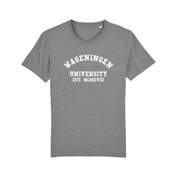 T-shirt Biologisch Katoen Wageningen University Unisex Grijs