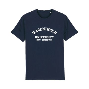 T-shirt Biologisch Katoen Wageningen University Unisex Navy