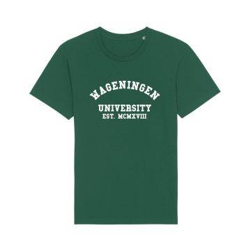 T-shirt Biologisch Katoen Wageningen University Unisex Groen